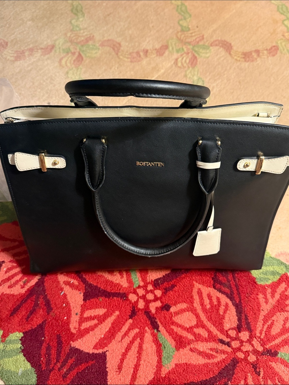Bostanten Black and Cream Structured  Briefcase and Tote    Like new